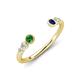 4 - Makena Green Garnet and Blue Sapphire Open Wedding Band 