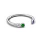 5 - Makena Green Garnet and Blue Sapphire Open Wedding Band 