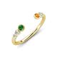 4 - Makena Green Garnet and Citrine Open Wedding Band 