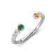 4 - Makena Green Garnet and Citrine Open Wedding Band 