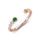 4 - Makena Green Garnet and Citrine Open Wedding Band 