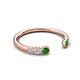 5 - Makena Green Garnet and Lab Grown Diamonds Open Wedding Band 