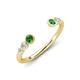 4 - Makena Green Garnet and Lab Grown Diamonds Open Wedding Band 