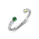 4 - Makena Green Garnet and Peridot Open Wedding Band 