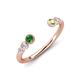 4 - Makena Green Garnet and Peridot Open Wedding Band 