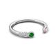 5 - Makena Green Garnet and Pink Sapphire Open Wedding Band 