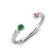 4 - Makena Green Garnet and Pink Tourmaline Open Wedding Band 