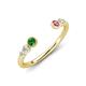 4 - Makena Green Garnet and Pink Tourmaline Open Wedding Band 