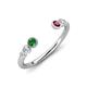 4 - Makena Green Garnet and Rhodolite Garnet Open Wedding Band 