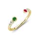 4 - Makena Green Garnet and Ruby Open Wedding Band 