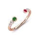 4 - Makena Green Garnet and Ruby Open Wedding Band 