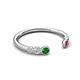 5 - Makena Green Garnet and Ruby Open Wedding Band 