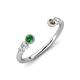 4 - Makena Green Garnet and Smoky Quartz Open Wedding Band 