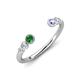 4 - Makena Green Garnet and Tanzanite Open Wedding Band 