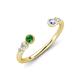 4 - Makena Green Garnet and Tanzanite Open Wedding Band 