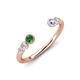 4 - Makena Green Garnet and Tanzanite Open Wedding Band 