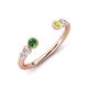 4 - Makena Green Garnet and Yellow Diamond Open Wedding Band 