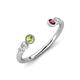4 - Makena Peridot and Rhodolite Garnet Open Wedding Band 