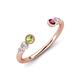 4 - Makena Peridot and Rhodolite Garnet Open Wedding Band 