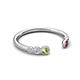 5 - Makena Peridot and Rhodolite Garnet Open Wedding Band 