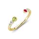 4 - Makena Peridot and Ruby Open Wedding Band 