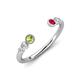 4 - Makena Peridot and Ruby Open Wedding Band 