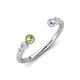 4 - Makena Peridot and Tanzanite Open Wedding Band 