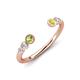 4 - Makena Peridot and Yellow Diamond Open Wedding Band 