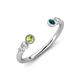 4 - Makena Peridot and Blue Diamond Open Wedding Band 