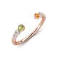 4 - Makena Peridot and Citrine Open Wedding Band 