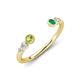 4 - Makena Peridot and Emerald Open Wedding Band 