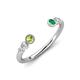 4 - Makena Peridot and Emerald Open Wedding Band 