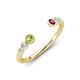 4 - Makena Peridot and Rhodolite Garnet Open Wedding Band 