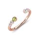 4 - Makena Peridot and Lab Grown Diamonds Open Wedding Band 