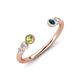 4 - Makena Peridot and Blue Diamond Open Wedding Band 