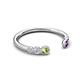 5 - Makena Peridot and Amethyst Open Wedding Band 