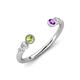 4 - Makena Peridot and Amethyst Open Wedding Band 