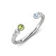 4 - Makena Peridot and Aquamarine Open Wedding Band 