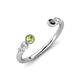 4 - Makena Peridot and Black Diamond Open Wedding Band 