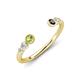 4 - Makena Peridot and Black Diamond Open Wedding Band 