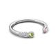 5 - Makena Peridot and Pink Sapphire Open Wedding Band 