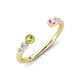4 - Makena Peridot and Pink Sapphire Open Wedding Band 