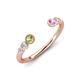 4 - Makena Peridot and Pink Sapphire Open Wedding Band 