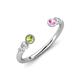 4 - Makena Peridot and Pink Sapphire Open Wedding Band 