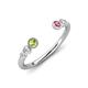 4 - Makena Peridot and Pink Tourmaline Open Wedding Band 