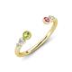 4 - Makena Peridot and Pink Tourmaline Open Wedding Band 