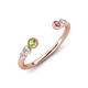 4 - Makena Peridot and Pink Tourmaline Open Wedding Band 