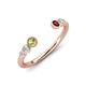 4 - Makena Peridot and Red Garnet Open Wedding Band 