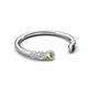 5 - Makena Peridot and Red Garnet Open Wedding Band 