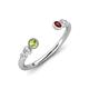 4 - Makena Peridot and Red Garnet Open Wedding Band 